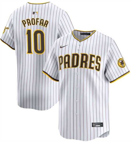 Men%27s San Diego Padres #10 Jurickson Profar White 2024 Home Limited Baseball Stitched Jersey Dzhi->san diego padres->MLB Jersey